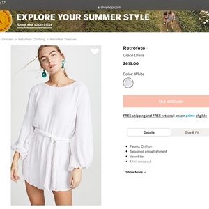 Retrofete Grace Dress White